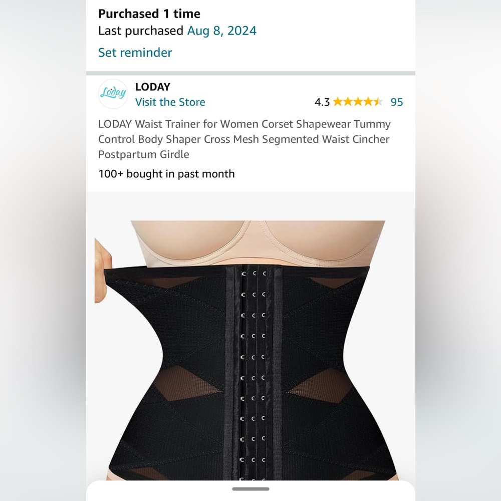 LODAY Waist Trainer for Women Corset Shapewear Tummy Control Body Shaper.
NEW!